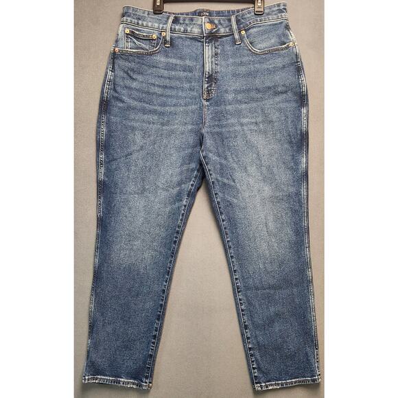 J.‎ Crew Curvy Classic Straight Jeans Womens Size 34-(Fits 36x28) Ankle Crop - Picture 1 of 7